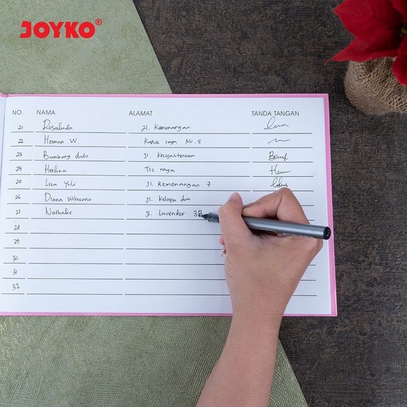 Guest Book Buku Tamu Daftar Undangan Pink Joyko GB-2030-5