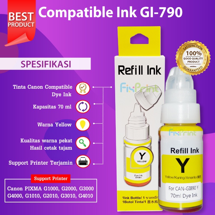 Tinta Canon Refill IP2770 IP2780 IP1980 IP2180 MP258 MP237 MP285 E410 E510 MG3570 G1000 G2000 dll