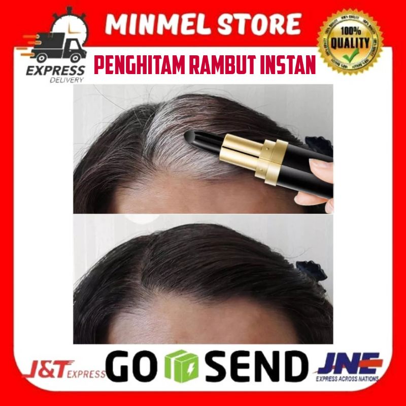 Lipstik Pewarna Rambut Hitam Coklat Stick Penghitam Rambut Uban Putih Instan Portable Stick