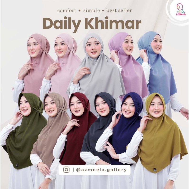 AZMEELA Zaida zaina daily hijab pad / nonpad zara crepe Khimar tali simpel harian tanpa peniti syari