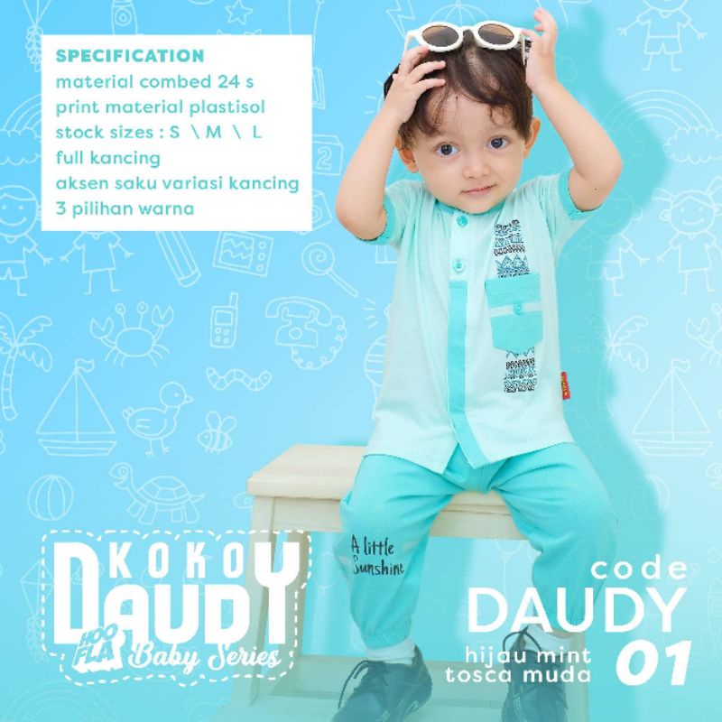 baju Koko anak / baby series-daudy- hijau mint