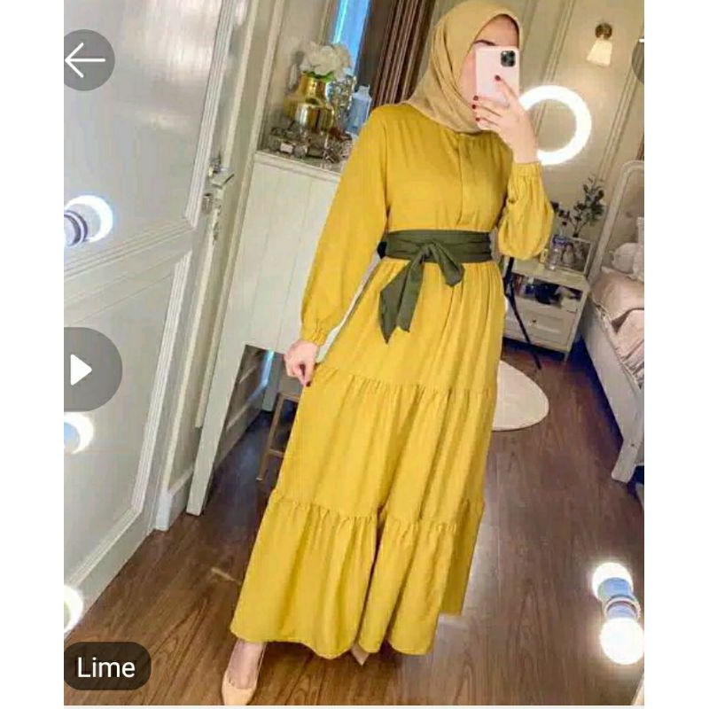 Gamis Kuning Lime Gamis modern