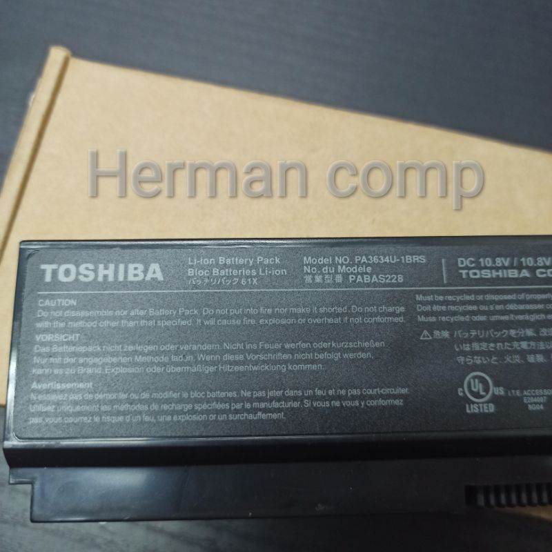 Original Baterai Toshiba Satelite L310 L510 L515 M300 M305 U400 U405 PA3634