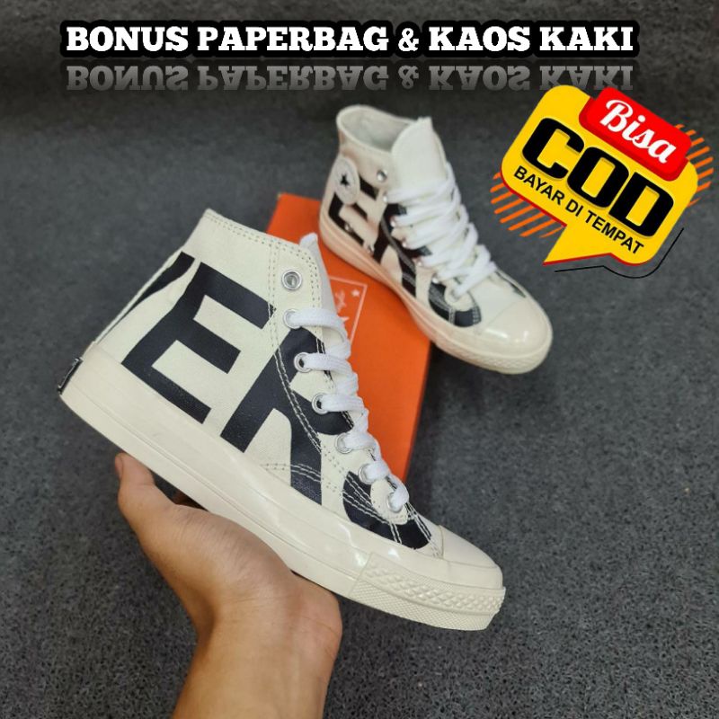converse 70s motif logo font high white