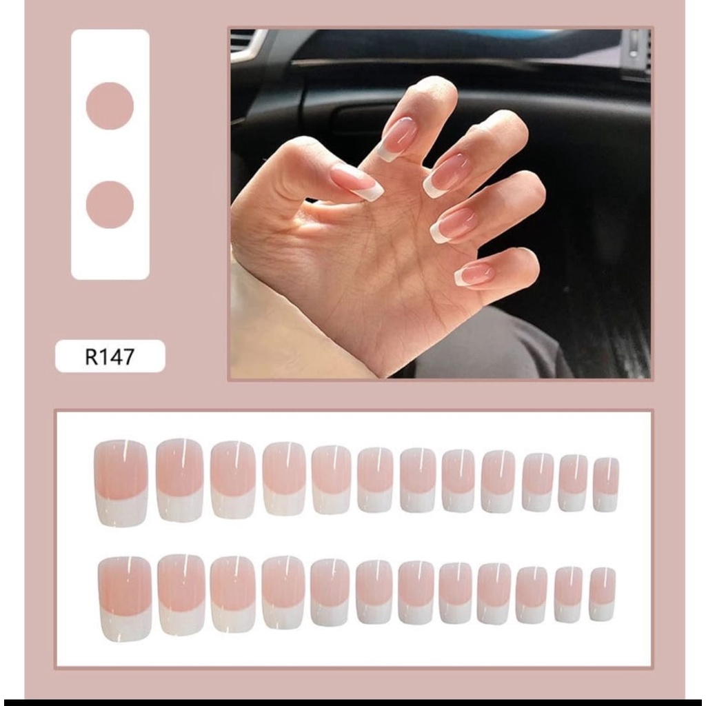 (R141-R170) kuku palsu fake nail art kode R [isi 24pcs + lem + box] kuku palsu R-Fake nail art R