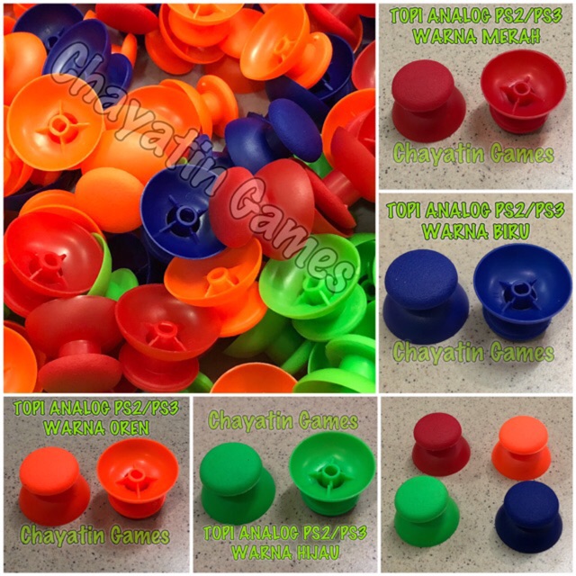 TOPI / JAMUR ANALOG PLASTIK WARNA PSX-PS2-PS3 Harga Per 10pcs