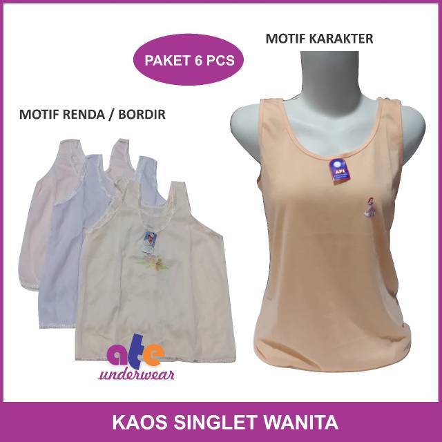 AT84-Singlet wanita dewasa 6 pcs yulyana/AFI