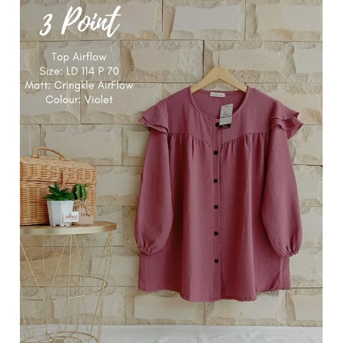 top airflow 3point/atasan wanita/3point original