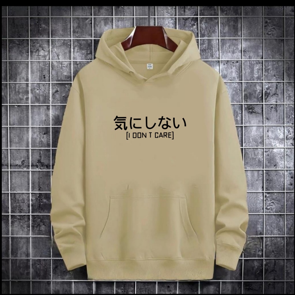 SWEATER HOODIE TULISAN JEPANG I DONT CARE / HOODIE MURAH / HOODIE PRIA DAN WANITA / UNISEX / HOODIE PRINTING