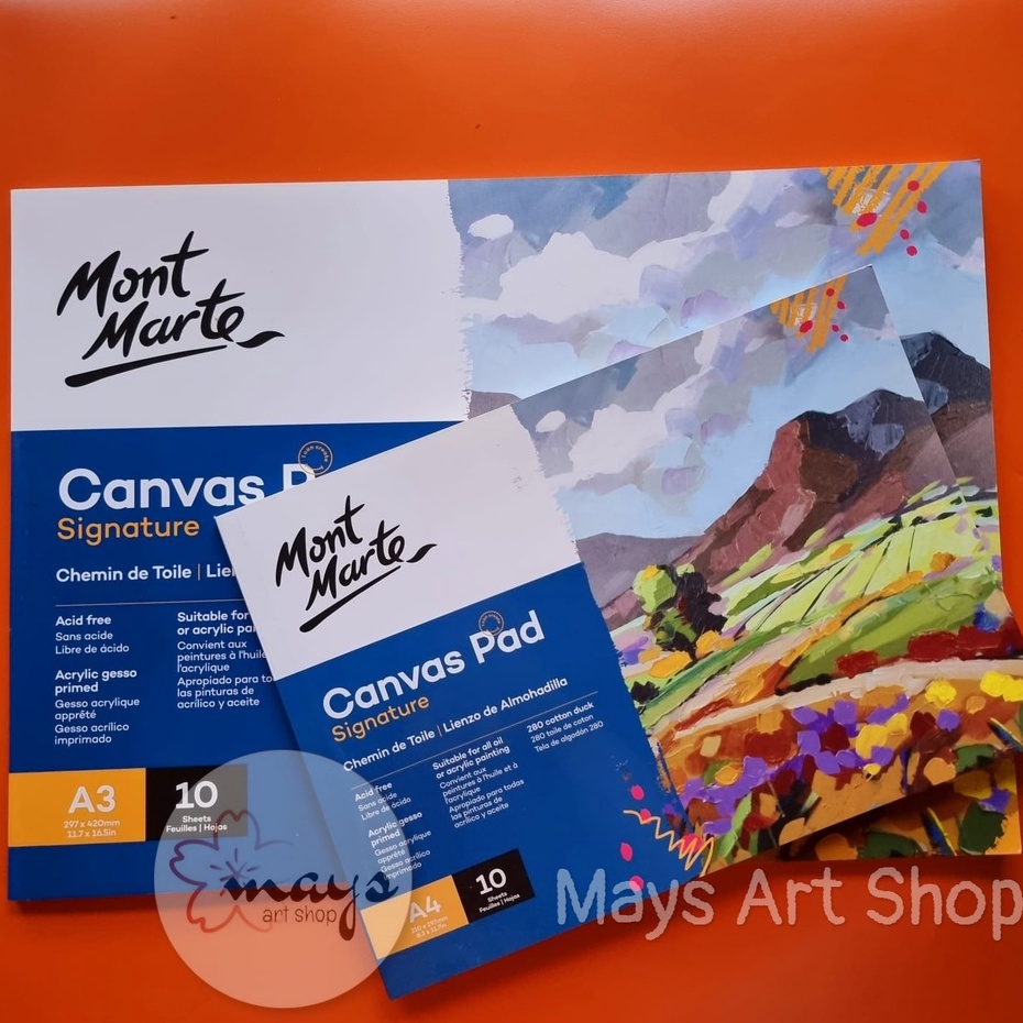 

Canvas Pad Montmarte A4 A3 10 Lembar - Mont Marte Buku Kanvas Lukis Canvas Book