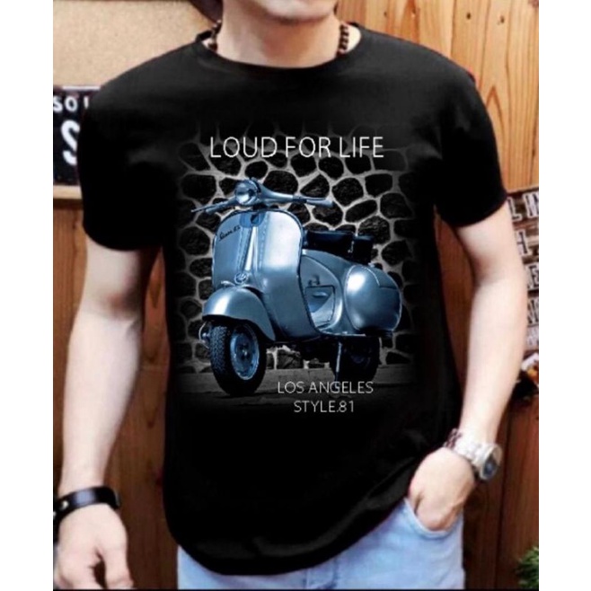 NEL-FASHION LENGAN PENDEK KAOS DISTRO/T-SHIRT PRIA/KAOS PRIA/KAOS MURAH VESPA BIRU TUA