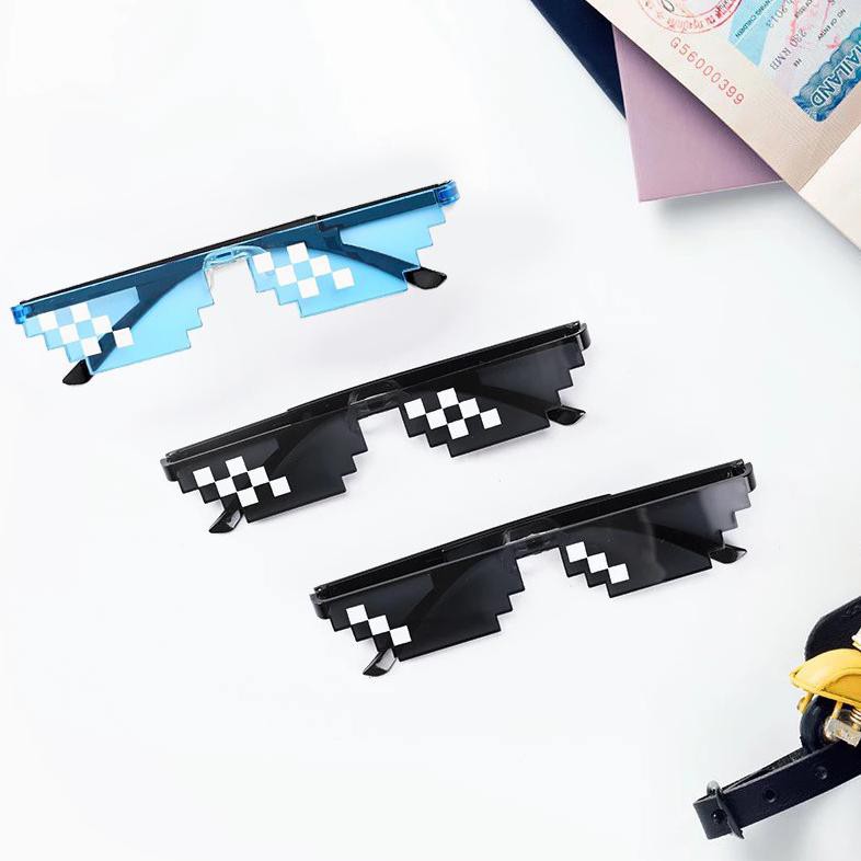 Bayar di Tempat✨5 Desgin Thug life Mosaic Sunglasses Kacamata Hitam Wanita/Pria Small Sunglasses -