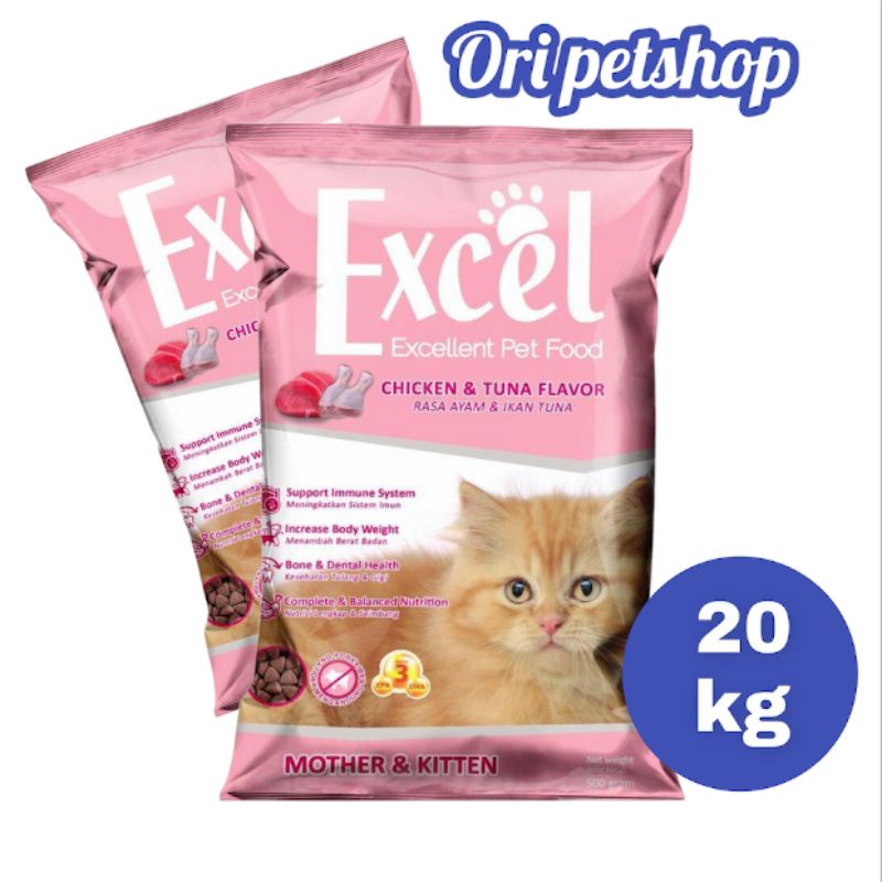 Excel Mother &amp; Kitten 20kg Makanan Anak Kucing - Kargo