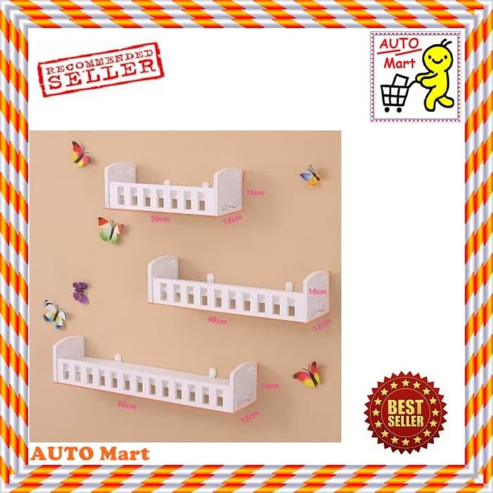 Rak dinding minimalis bonus hiasan kupu2 ORIGINAL   ABZ