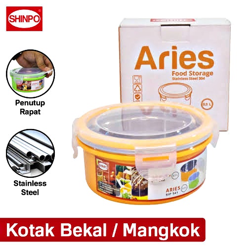 PROMO (BISA COD) SHINPO ARIES SIP-541 KOTAK MAKAN / Mangkok / Wadah Makanan 12 CM Stainless Steel 304 Food Storage Lunch Box Rantang Makanan