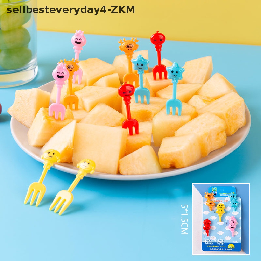 (sellbesteverydayZKM) Set Garpu Buah / Makanan Penutup / Cocktail / Sandwich Model Kartun Untuk Pesta