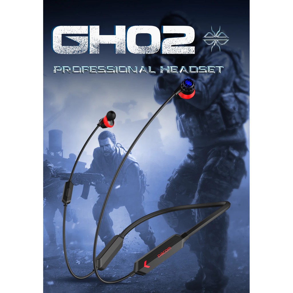 DACOM GH02 - Wireless Bluetooth 5.0 E-Sport Earphone with RGB Effect - Gaming Earphone dari DACOM