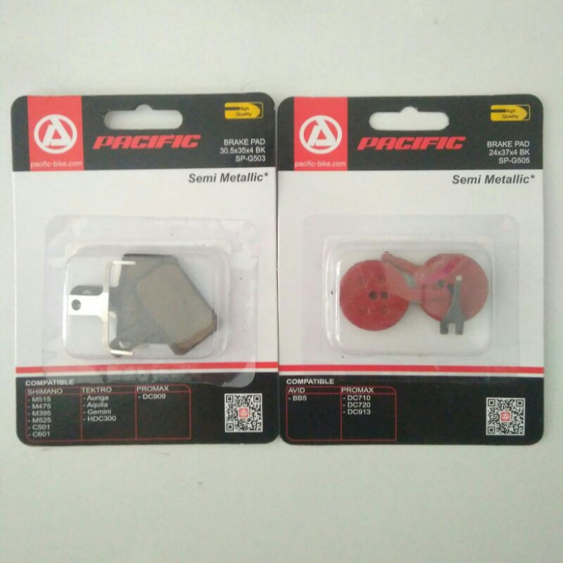 Kampas rem PACIFIC disc brake pad cakram mekanik hidrolik sepeda SELI MTB BMX ORI