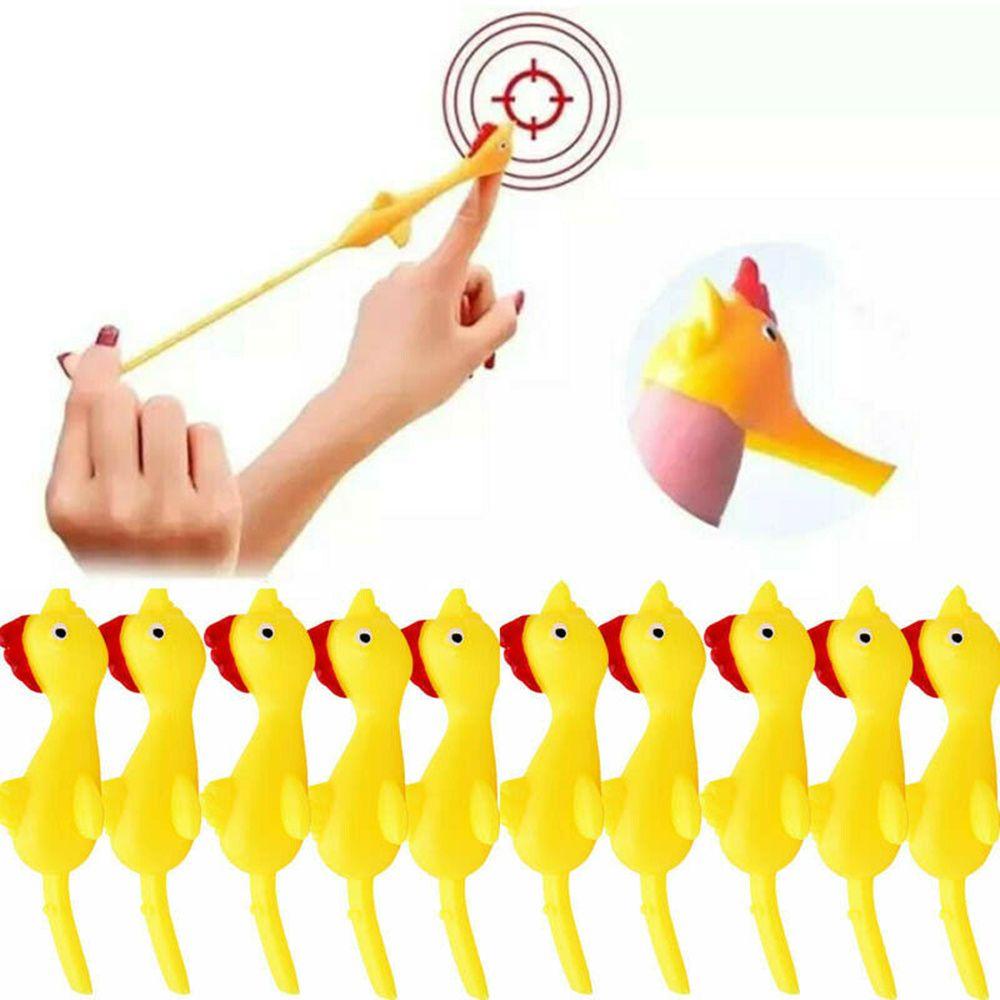 Top 1-20PCS Karet Terbang Ayam Karet Empuk TPR Novelty Mainan Fun Sticky