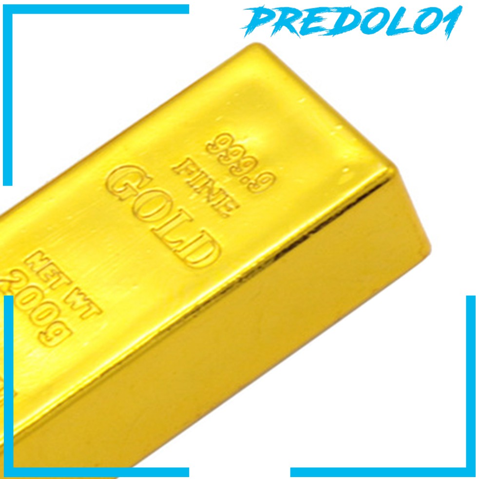 [PREDOLO1] Fake Gold Bar Bullion Plastic Golden Simulation Paperweigh Props Table Decor Toy