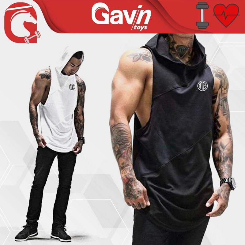 Baju Gym  Kaos  Fitness  Hoodie Sleeveless Shirt Kaos  Tangan  