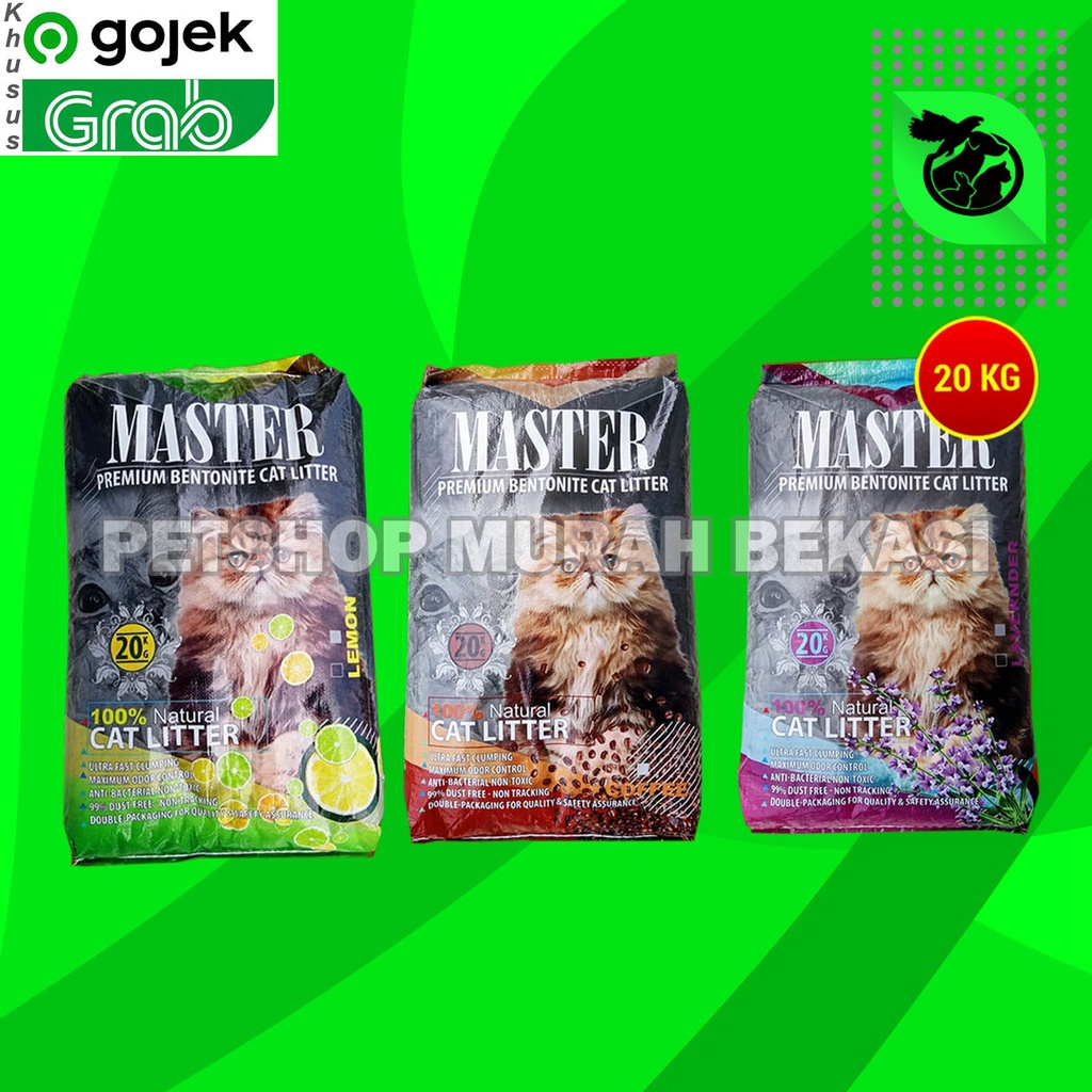 [GOSEND] Pasir Kucing wangi Gumpal Clumping Master 20 Kg Litter Non Cub N kit