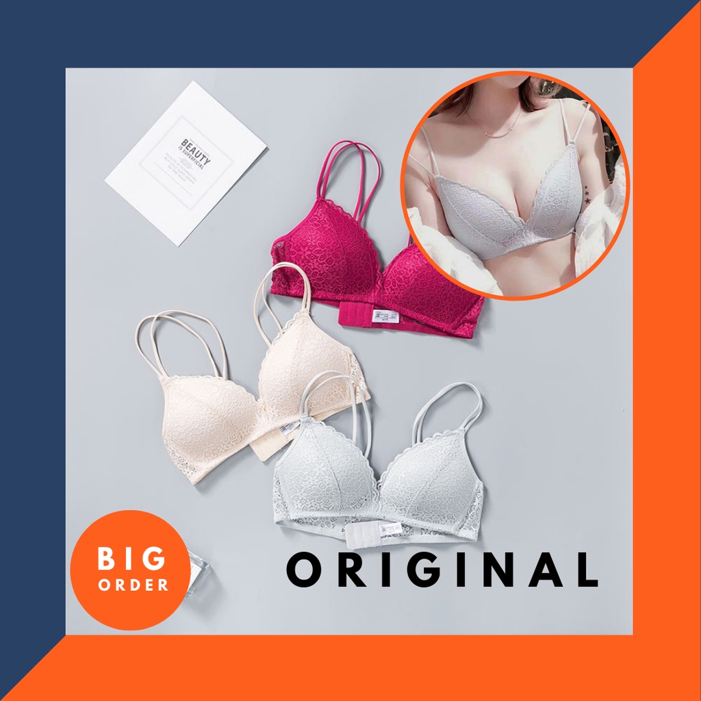 Bra BH Cewek Underware Wanita Bra Brukat Sexy Tanpa Kawat Bra premium BH13 - BOS