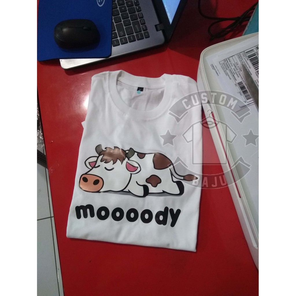 Kaos Distro Lucu Sapi Moooody
