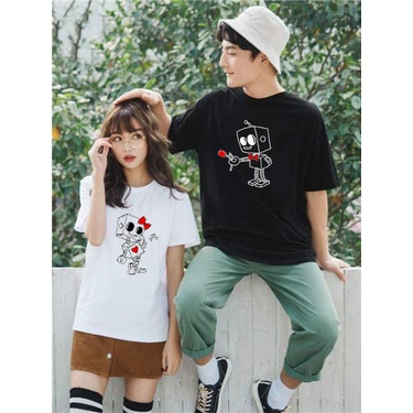 baju kapelan kaos sama pacar tshirt couple gambar robot