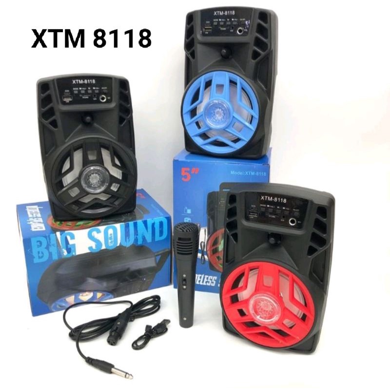 SPEAKER BLUETOOTH XTM 8118 UK 5' INCH FREE MIC KARAOKE