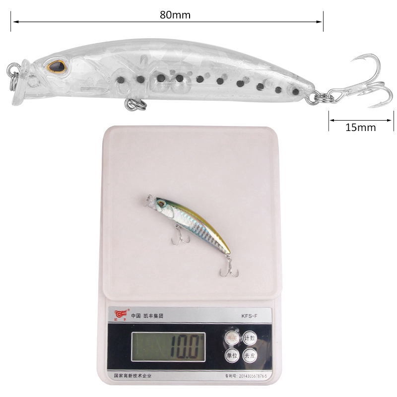 1PCS 8cm/10g Umpan Pancing Umpan Ikan 3D Eyes Plastic Alat Pancing Alat Pancing Murah relix nusantara Heavy Sinking Minnow Clouser Minnow Minnow Lure Umpan Pancing Buatan Umpan Mancing Kail Pancing