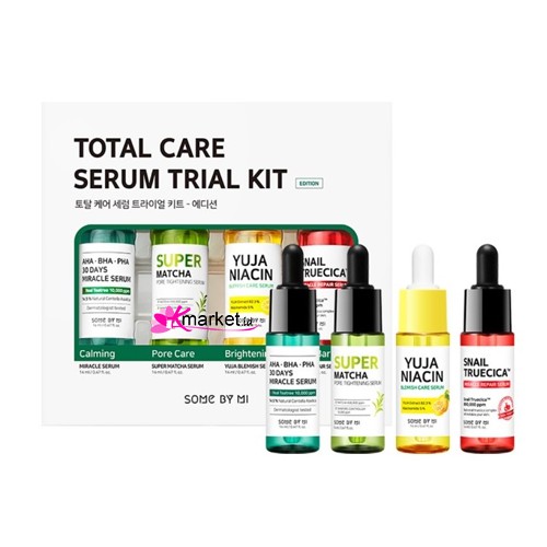 [BPOM] SOMEBYMI Total Care Serum Trial Kit 4 Items (AHA BHA | SNAIL | MATCHA | YUJA SERUM)