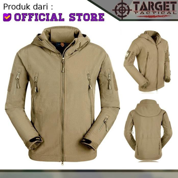 JAKET TACTICAL TAD 4.0 ORIGINAL IMPOR YKK ZIPPER ARMY LORENG KEREN - COKELAT, S