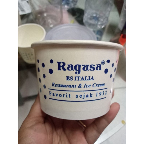 paper cup ice cream 8oz + tutup sablon logo custom @1000pcs