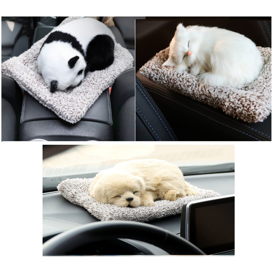 Pajangan Dashboard Arang Bambu Kucing,Dog,Panda | Penghilang Bau Mobil Hiasan Premium