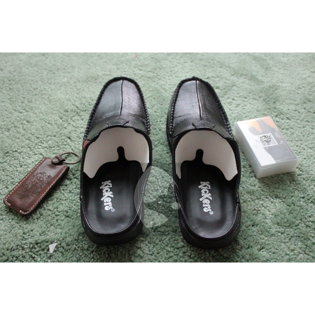 KICK TONE 01 BLACK SLIP ON PRIA KASUAL BS157 BS158 BS159 BS160 BS161 BS16 Slip On Pria Hitam