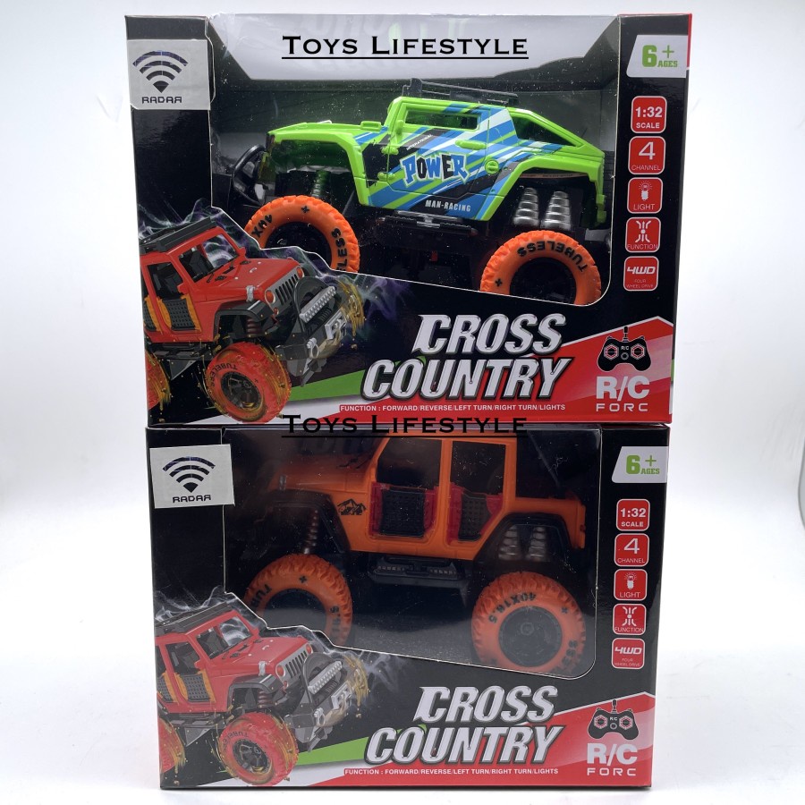 Mainan Mobil Remote Control Anak RC Jeep Cross Country 2WD 1:32