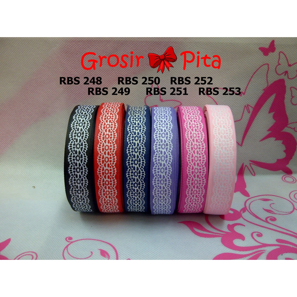 

(25 yard) Pita Grosgrain Motif RBS 248,249,250,251,252,253 | Toko Bahan Craft | Grosir Pita