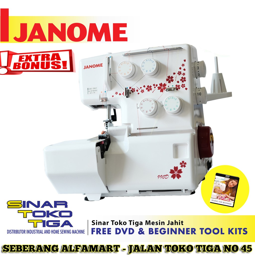 Mesin Obras Neci Janome 990D Portable 990 D