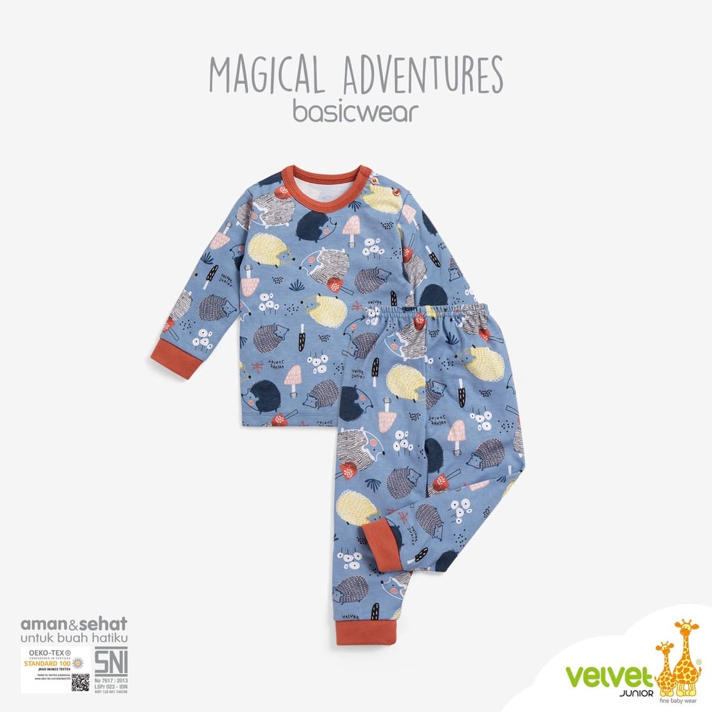 Velvet Junior Setelan Oblong Baju Panjang &amp; Celana Panjang Series Magical Adventures - Isi 3 Pcs