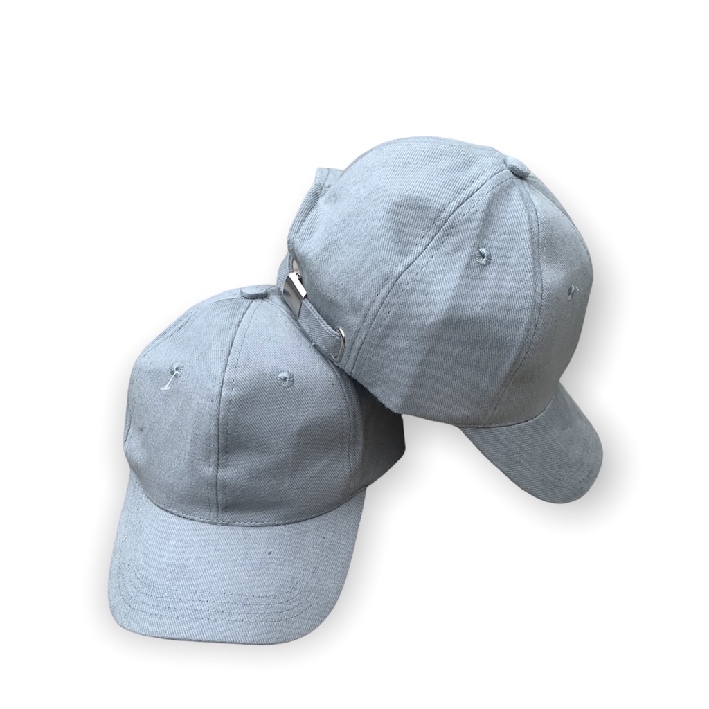 Topi baseball ediko bahan rafel premium pengait cakop besi pria wanita-Br cakop abu