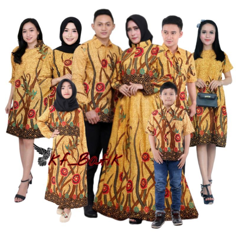Batik Couple Modern Batik Couple Sania Ruffle Ori Ndoro Jowi Dnt Ilalang Kuning Termurah Di Shopee B