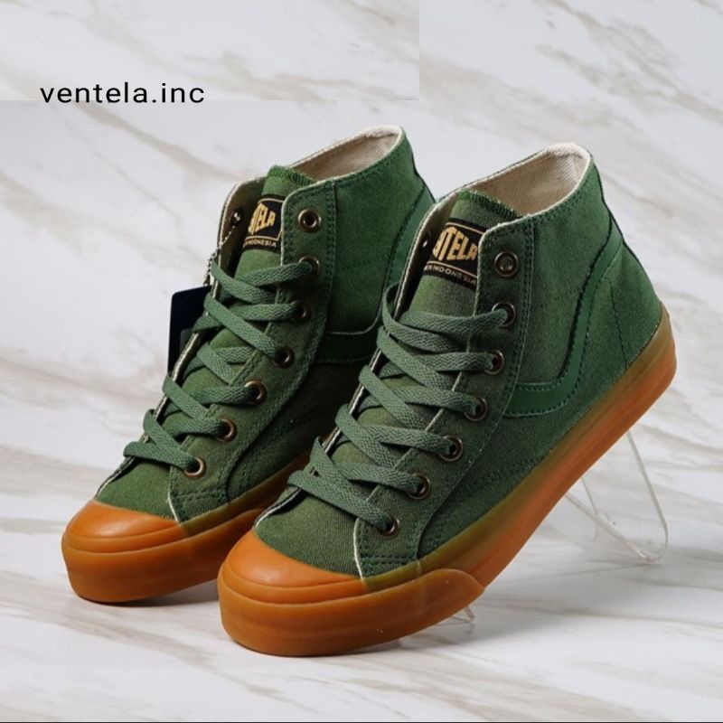 Sepatu Ventela Public Gum Army Green High Original