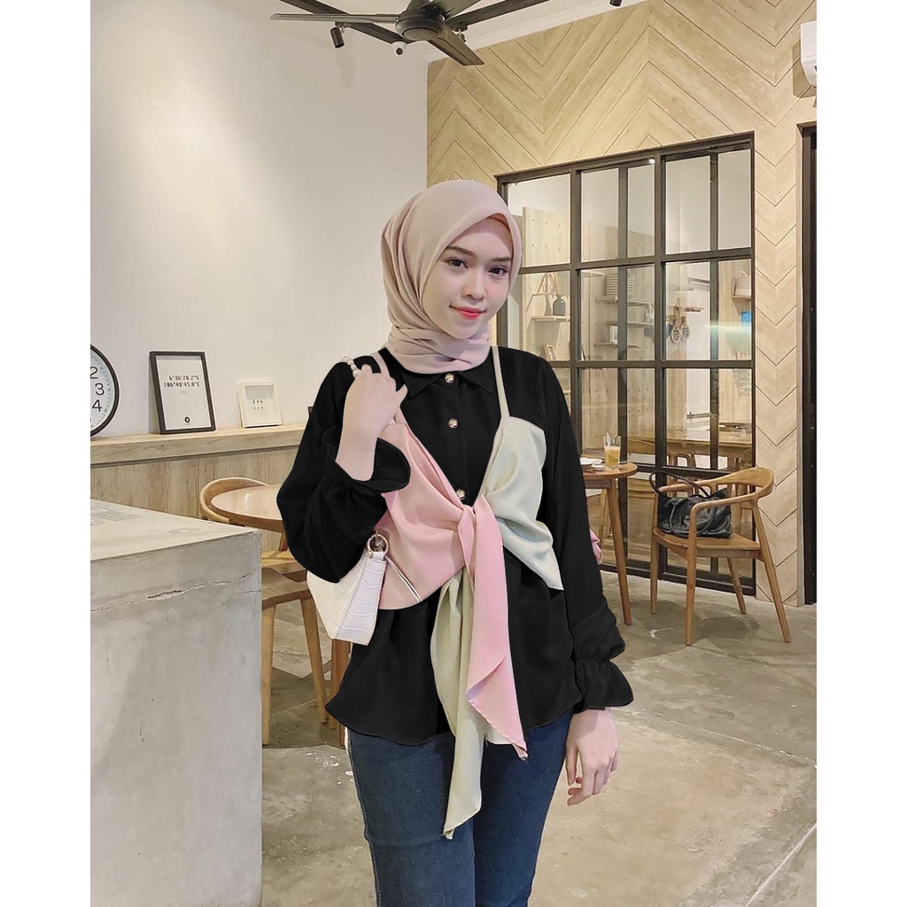 Rosi Blouse Atasan Baju Muslim Fashion Wanita Korean Style