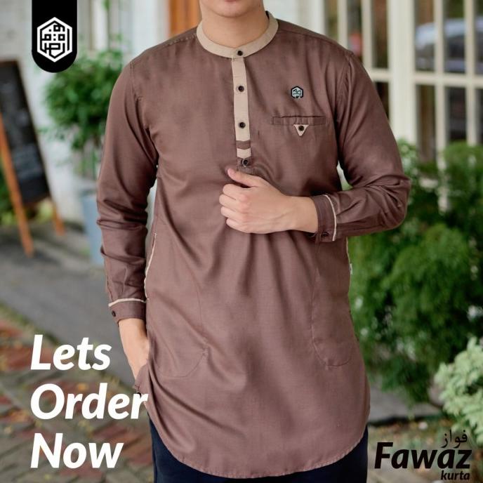 Baju Muslim Koko Kurta Panjang Pria Dewasa Modern As Safwa Fawaz K41 | Pakaian Muslim Pria