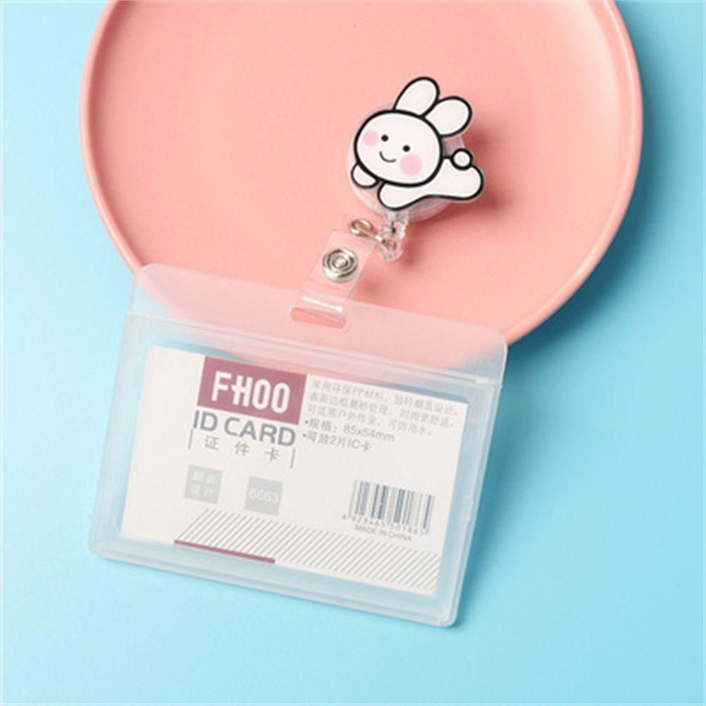 LANFY Retractable Badge Reel Beruang Lucu Perlengkapan Kantor Name Tag Perawat Dokter Kartun Name Card Holder