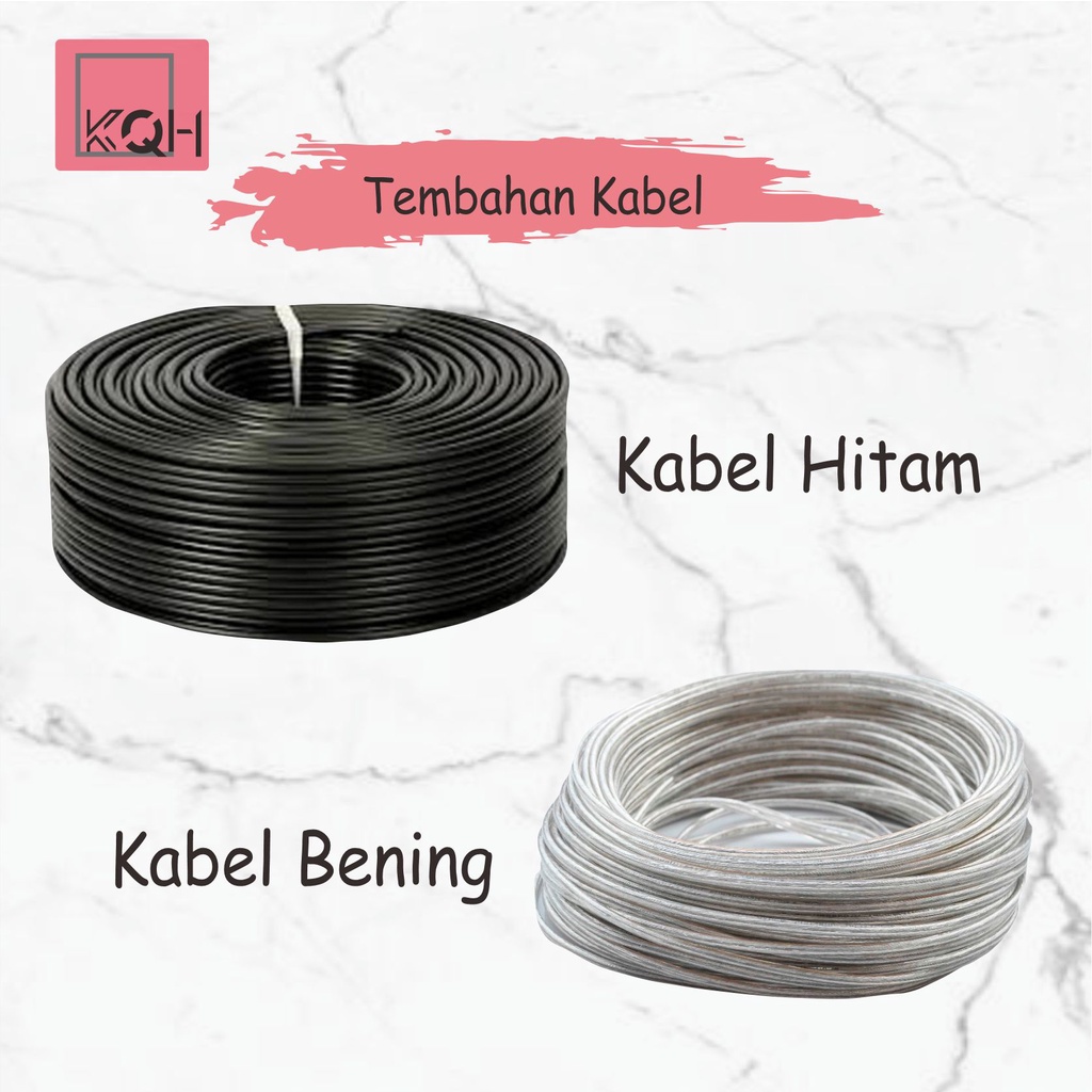 KoQoH.CO - Tambahan Kabel 1 Meter (Bening dan Hitam)/Custon Neon Flex/Neon Sign/Custom LED