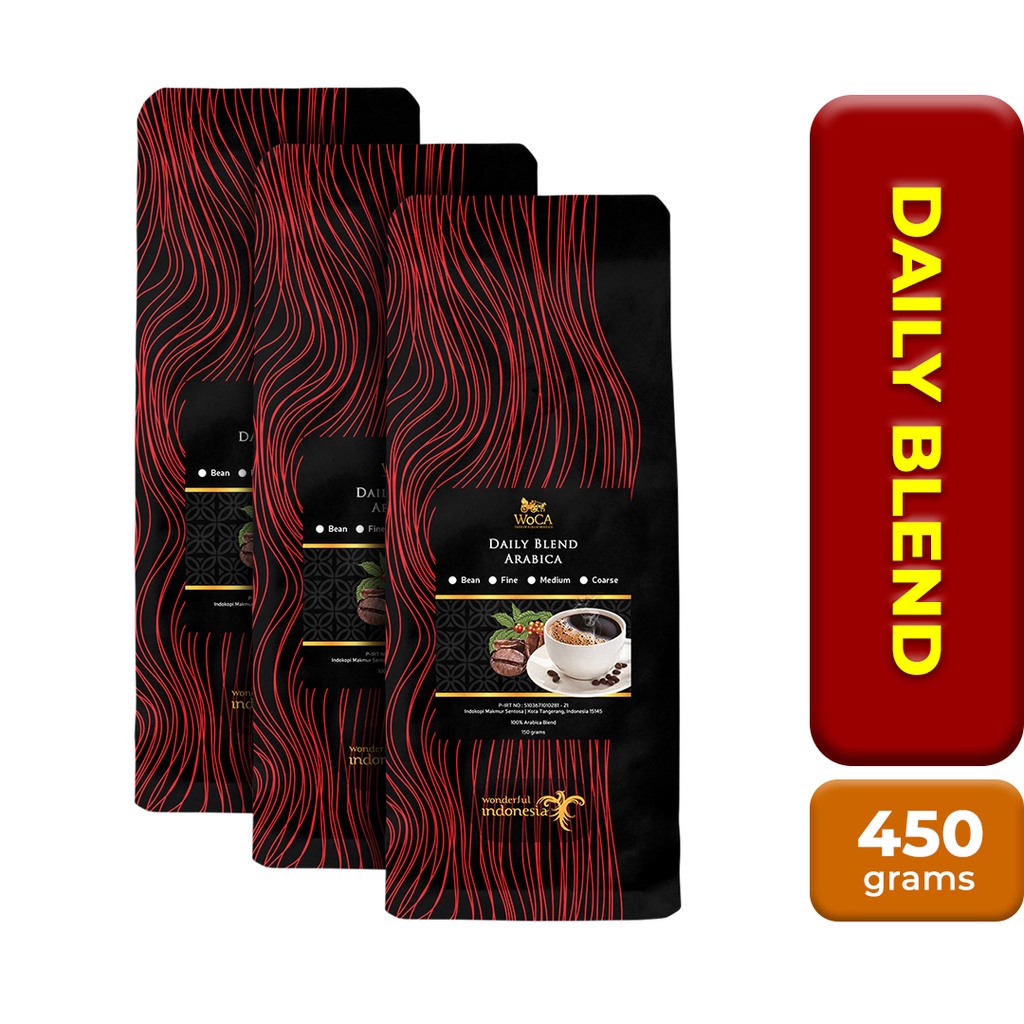 

WoCA Kopi Daily Blend 150 gram X 3 Pack