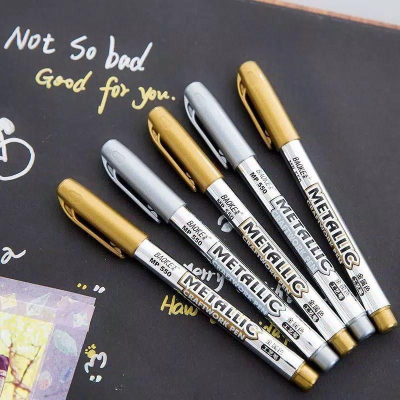 

GOLD SILVER PEN SPIDOL METALLIC | SPIDOL EMAS SILVER ANTI AIR PERMANEN UNTUK MENGGAMBAR