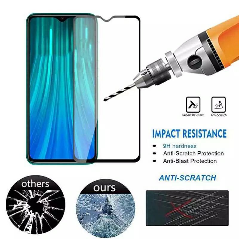 3in1- Tempered Glass Full Layar Kamera Xiaomi Redmi Note 8 Pro - TG Anti Gores Kaca Redmi Note 8pro